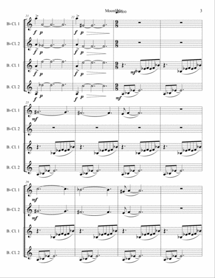 Moonlight (Waxing) Moonlight (Waxing) Woodwind Quartet scores gallery preview page 3