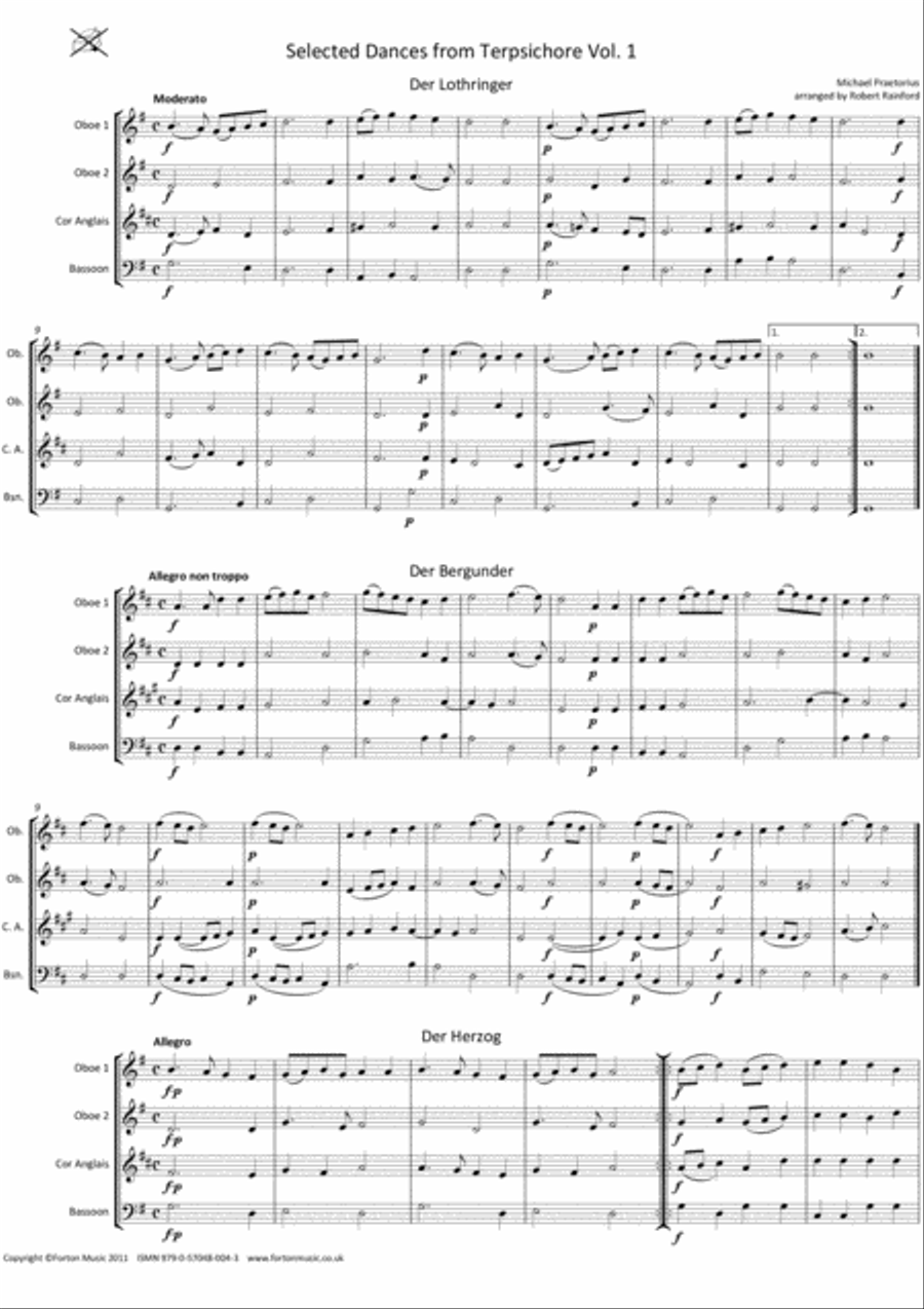 Selected Dances from Terpsichore Volume 1 Set of Parts scores gallery preview page 2