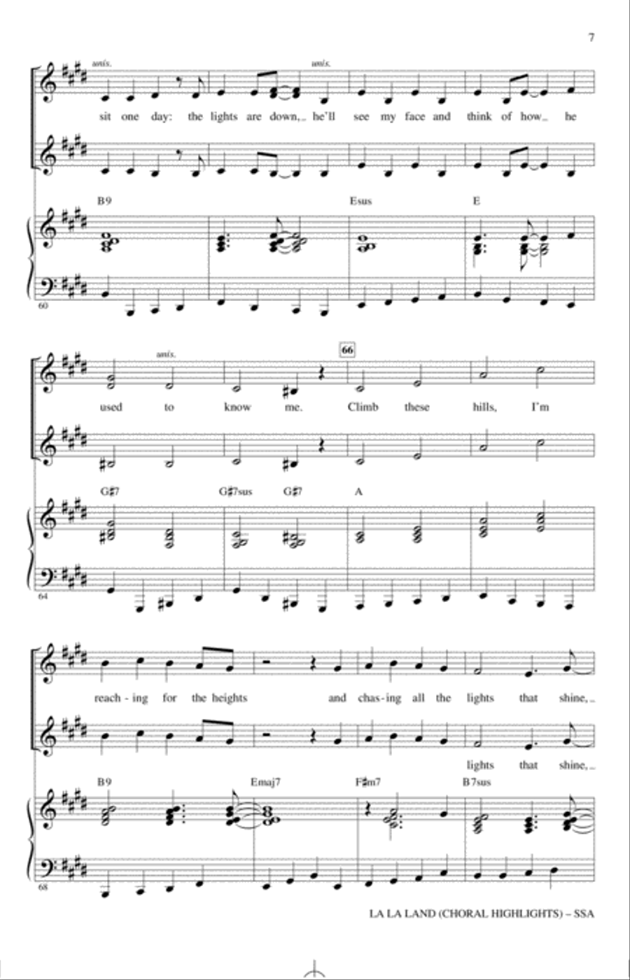 La La Land: Choral Highlights (arr. Mark Brymer) SSA scores gallery preview page 6