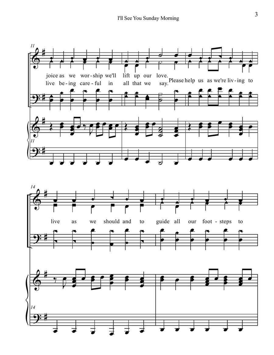 I'll See You Sunday Morning Piano, Vocal scores gallery preview page 3
