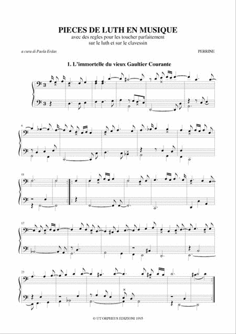 Pieces de Luth en Musique avec des Regles pour les toucher parfaitement sur le Luth et sur le Clavessin (Paris 1680) Lute scores gallery preview page 2