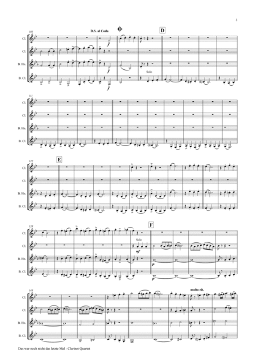 Das war noch nicht das letzte mal - German Polka - Oktoberfest - Clarinet Quartet Clarinet Quartet scores gallery preview page 3