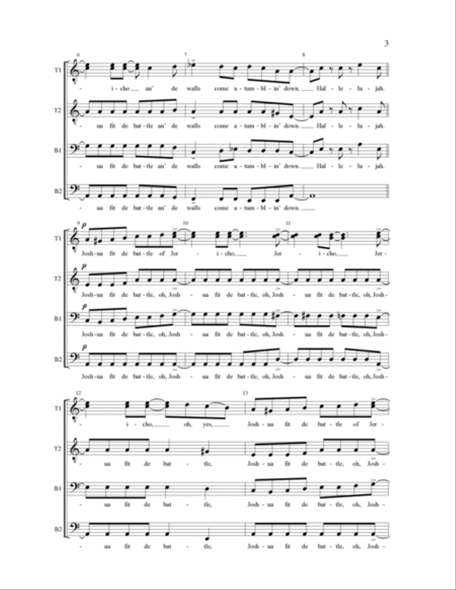 Joshua Fit The Battle Of Jericho (arr. Stacey V. Gibbs) TTBB scores gallery preview page 2