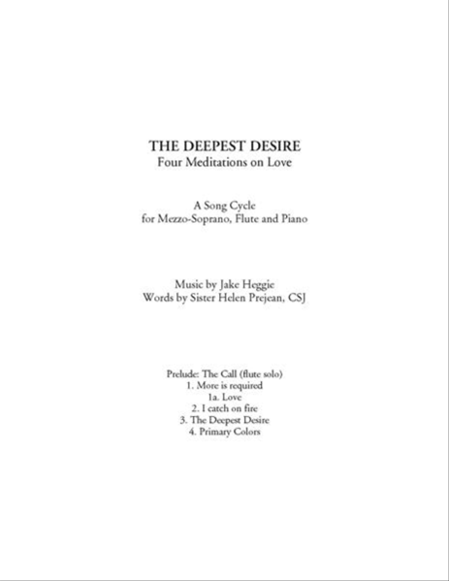 Book cover for The Deepest Desire (piano/vocal score)