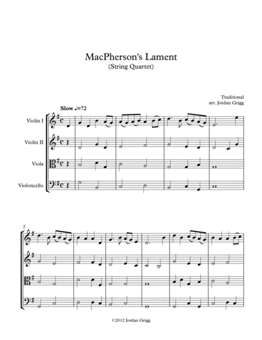 MacPherson's Lament (String Quartet) image number null
