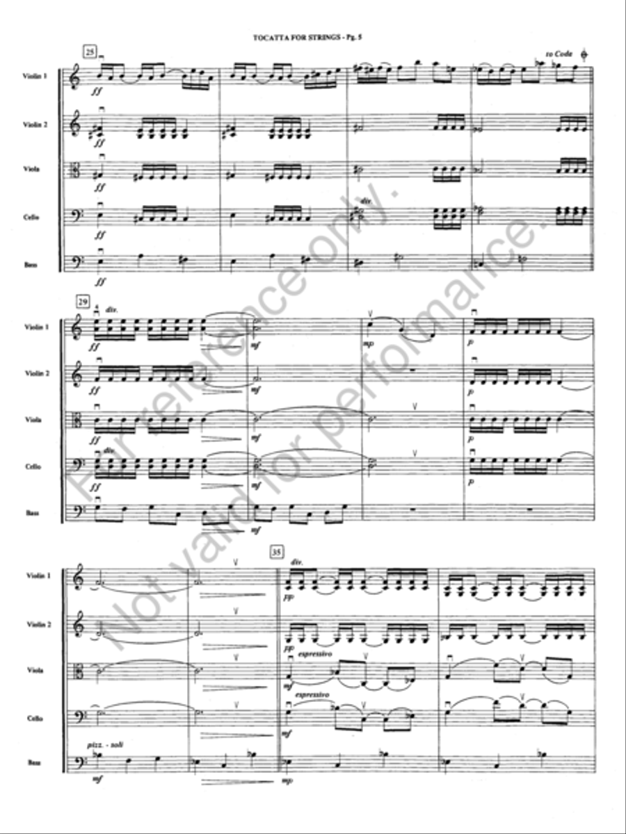Toccata for Strings String Orchestra scores gallery preview page 5