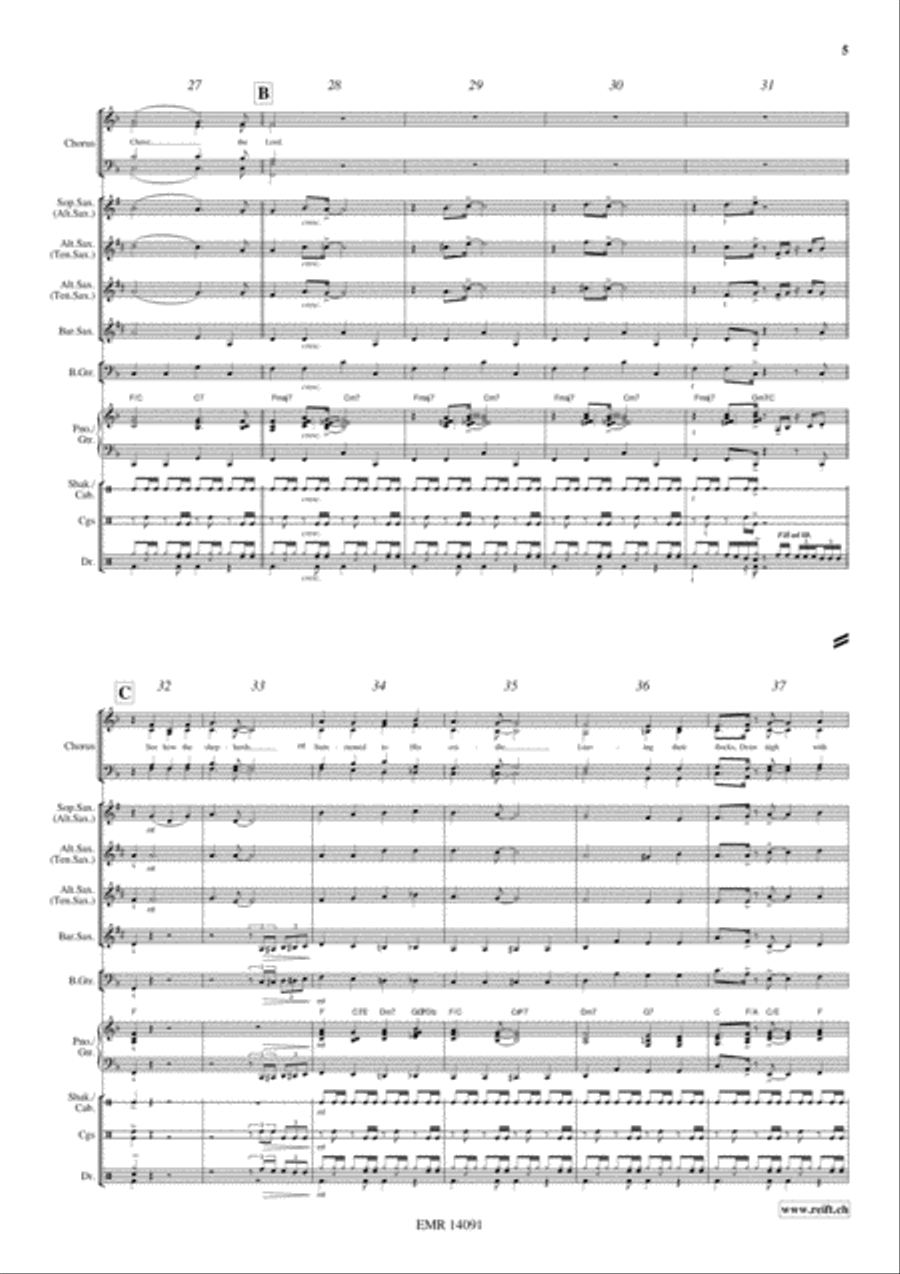 Adeste Fideles Saxophone Quartet scores gallery preview page 6