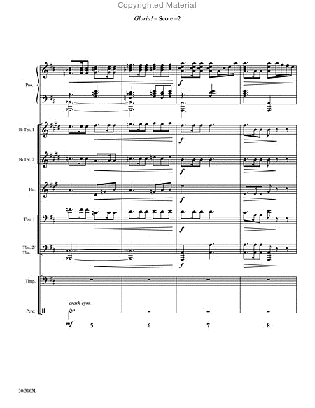 Gloria! - Brass and Percussion Score and Parts image number null