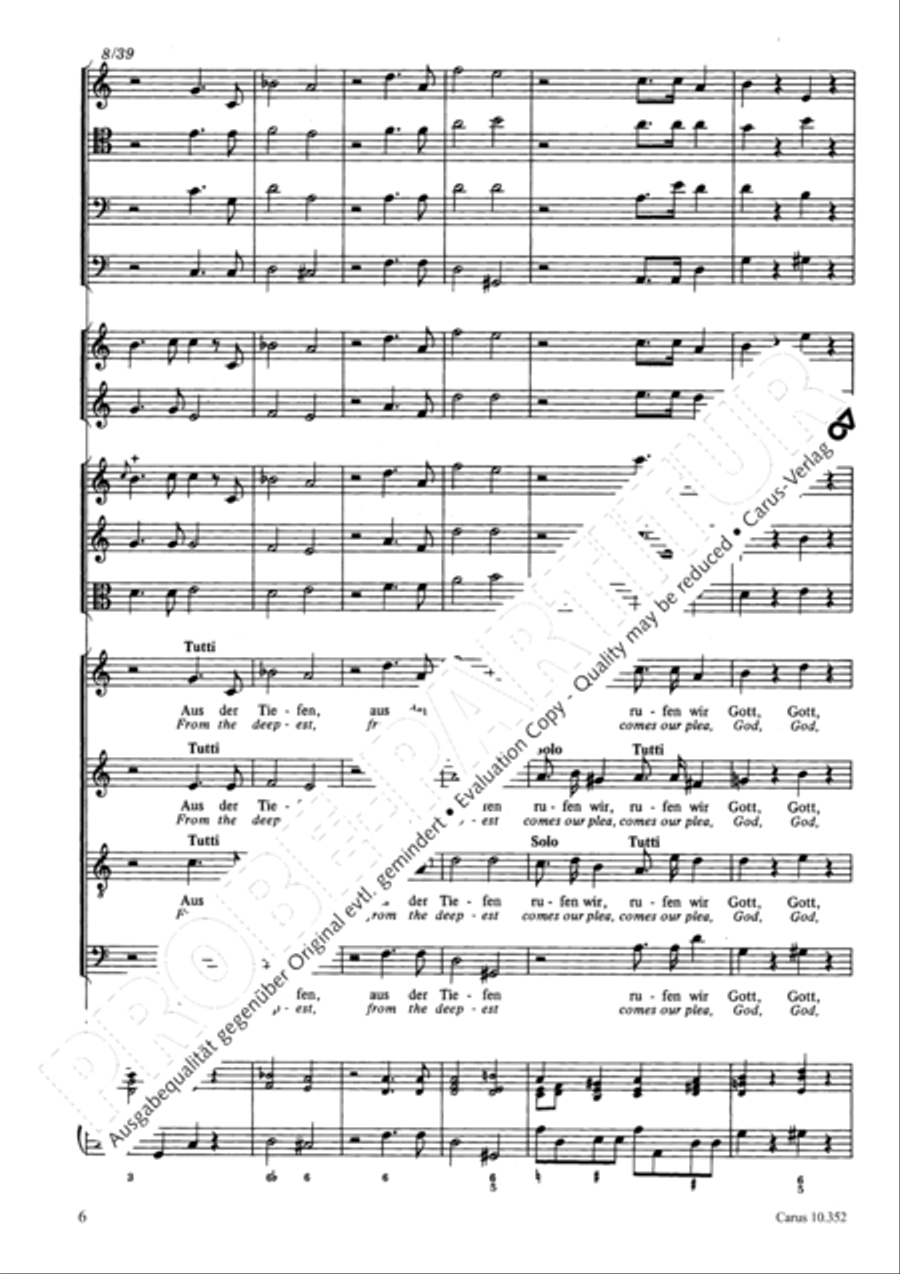 From the deepest comes our plea (Aus der Tiefen rufen wir) 4-Part scores gallery preview page 9
