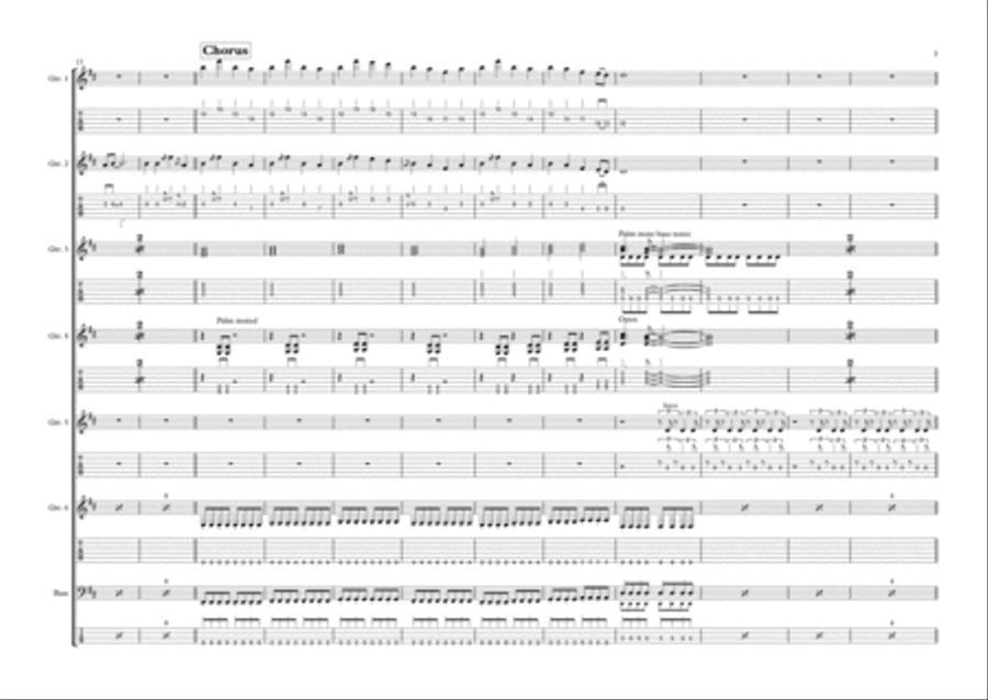 Everybody Wants To Rule The World Guitar Ensemble scores gallery preview page 3