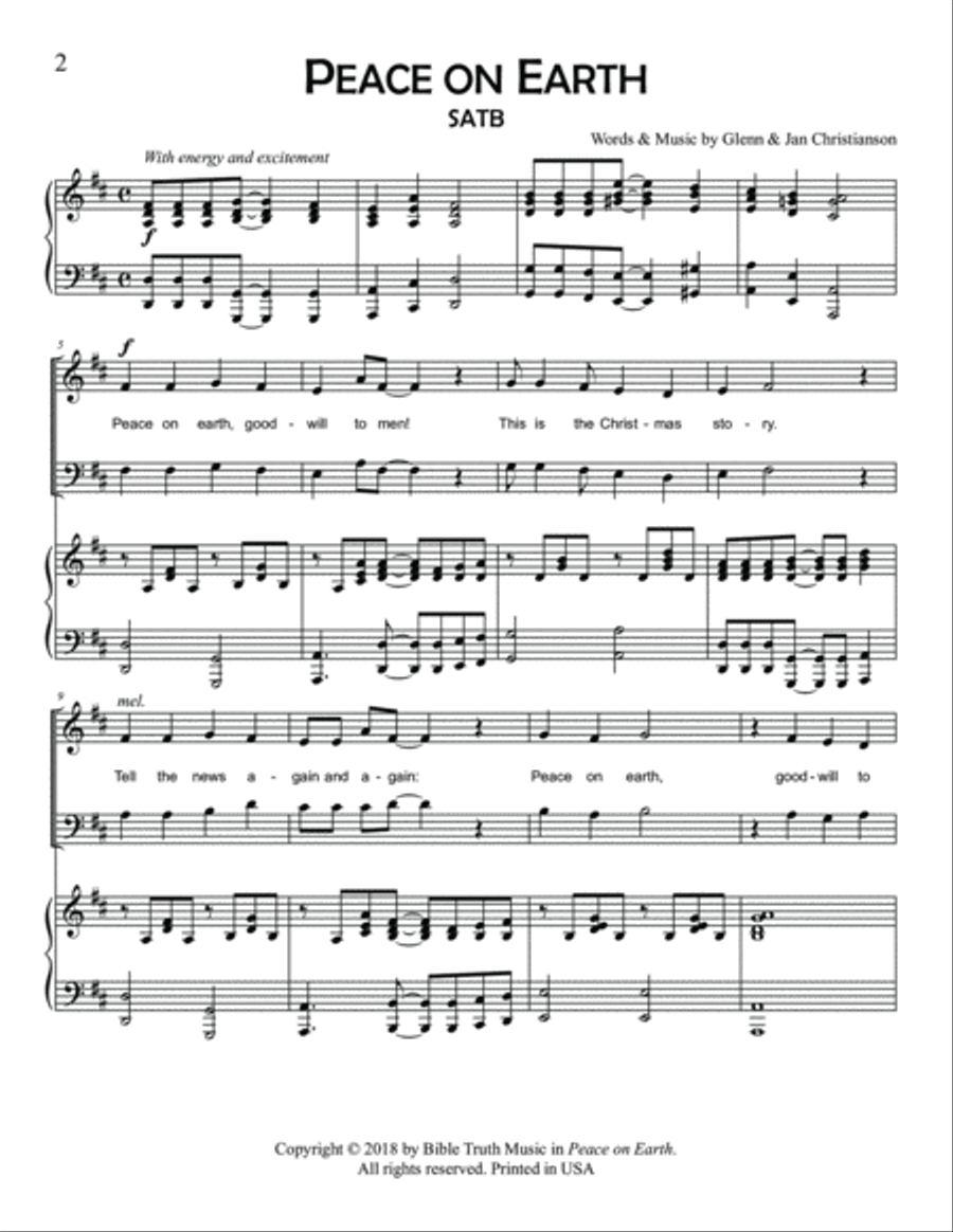 Peace On Earth - Christmas Cantata 4-Part scores gallery preview page 4