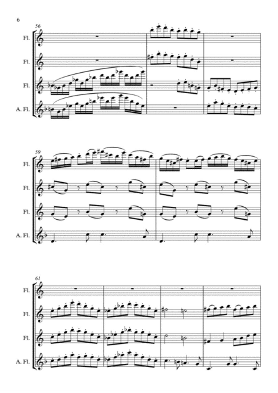 The Girl From Ipanema (Garota De Ipanema) Woodwind Quartet scores gallery preview page 6