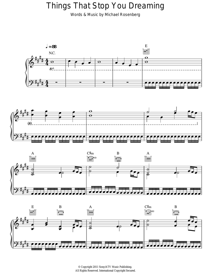 Things That Stop You Dreaming Acoustic Guitar scores gallery preview page 1