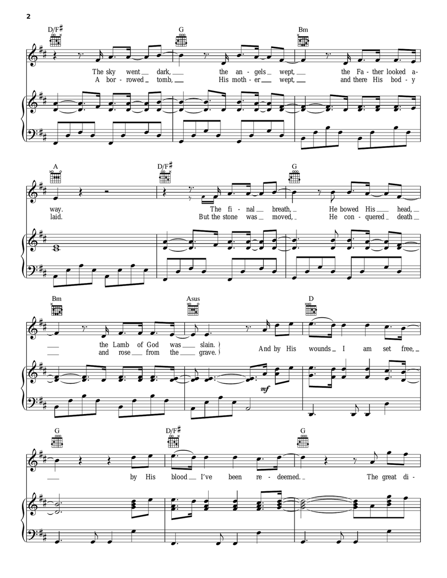 God Of Calvary by Chris Tomlin Piano, Vocal, Guitar - Digital Sheet Music page 2
