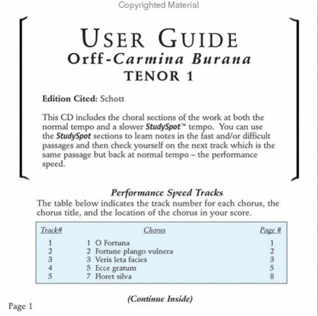 Carmina Burana (CD only - no sheet music)