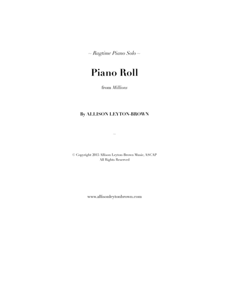 Piano Roll - a Ragtime Piano Solo - by Allison Leyton-Brown image number null