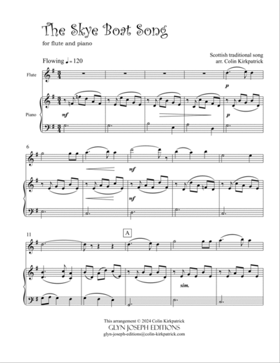 The Skye Boat Song (flute and piano) Flute scores gallery preview page 3