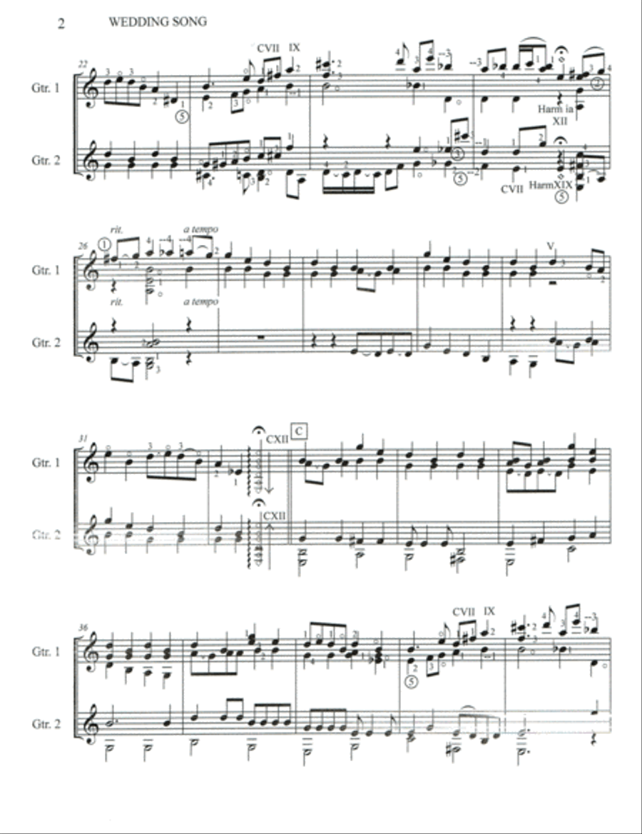 Wedding Song for Jim and Nancy Guitar scores gallery preview page 3