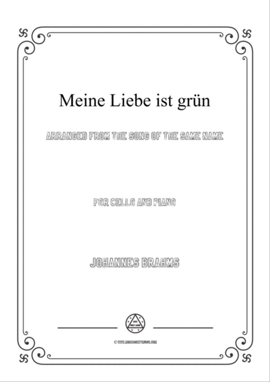 Brahms-Meine Liebe ist grün,for Cello and Piano Voice scores gallery preview page 1