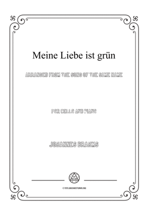 Book cover for Brahms-Meine Liebe ist grün,for Cello and Piano