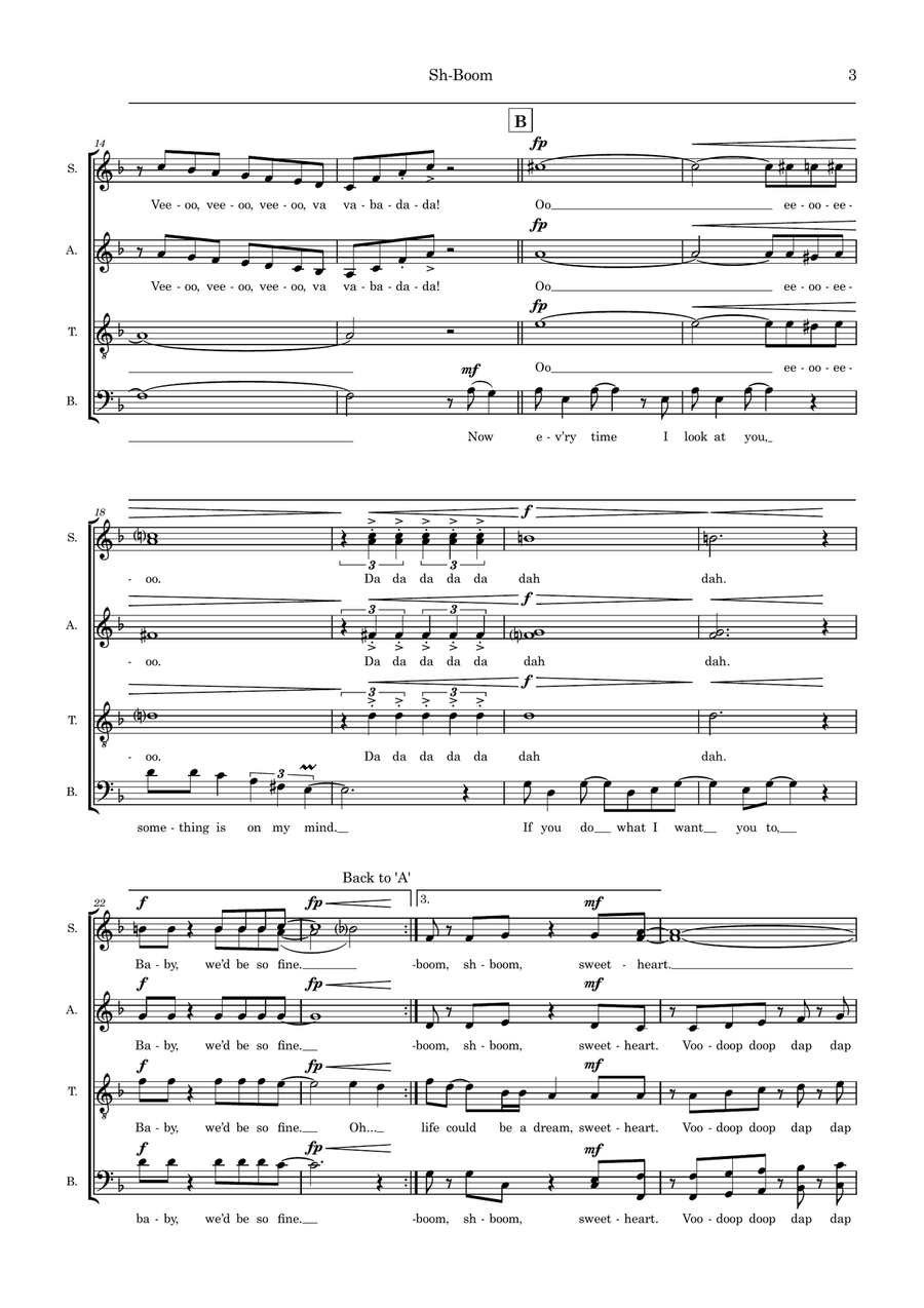 Sh-Boom (arr. Sam Burns) SSATB scores gallery preview page 3