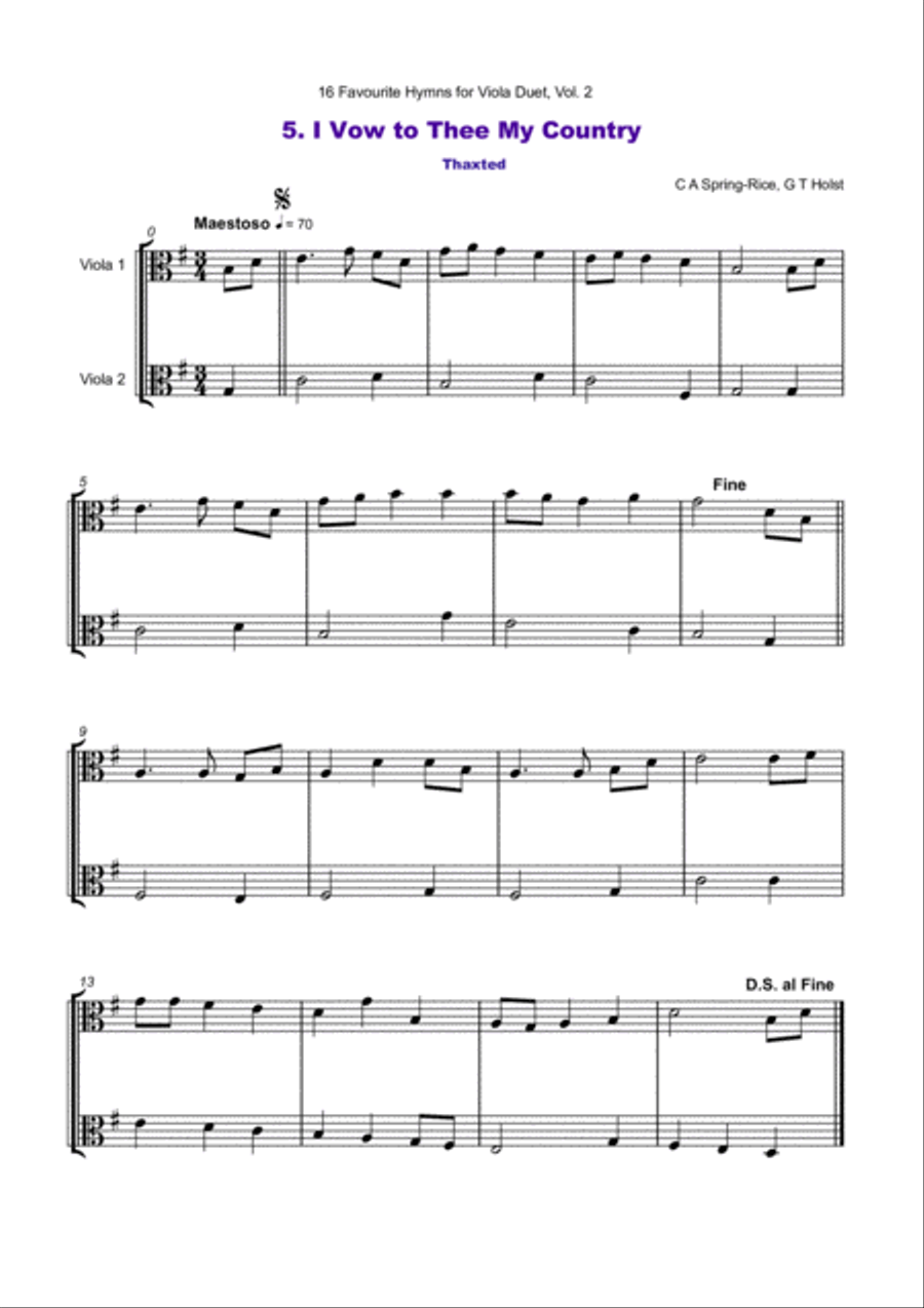 16 Favourite Hymns Vol.2 for Viola Duet String Duet scores gallery preview page 6