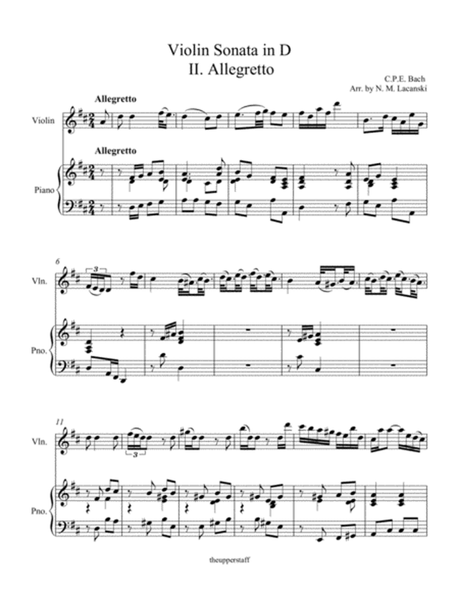 Violin Sonata in D II. Allegretto