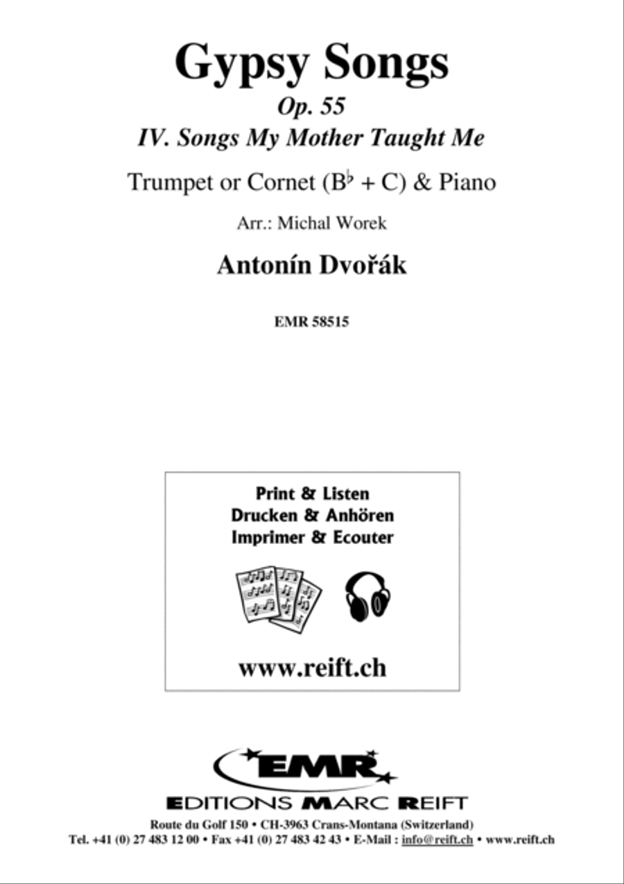 Gypsy Songs by Antonin Dvorak Cornet - Sheet Music page 2
