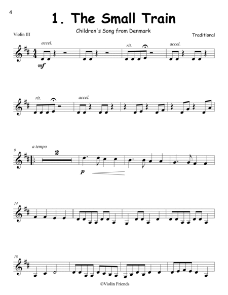 11 CHILDREN’S SONGS FOR STRING AND PIANO: PART FOR 3.RD VIOLIN image number null