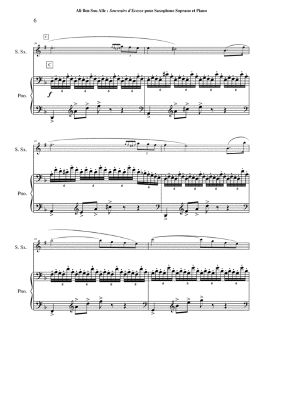 Ali Ben Sou Alle: Souvenirs d’Écosse Introduction, Variations sur 