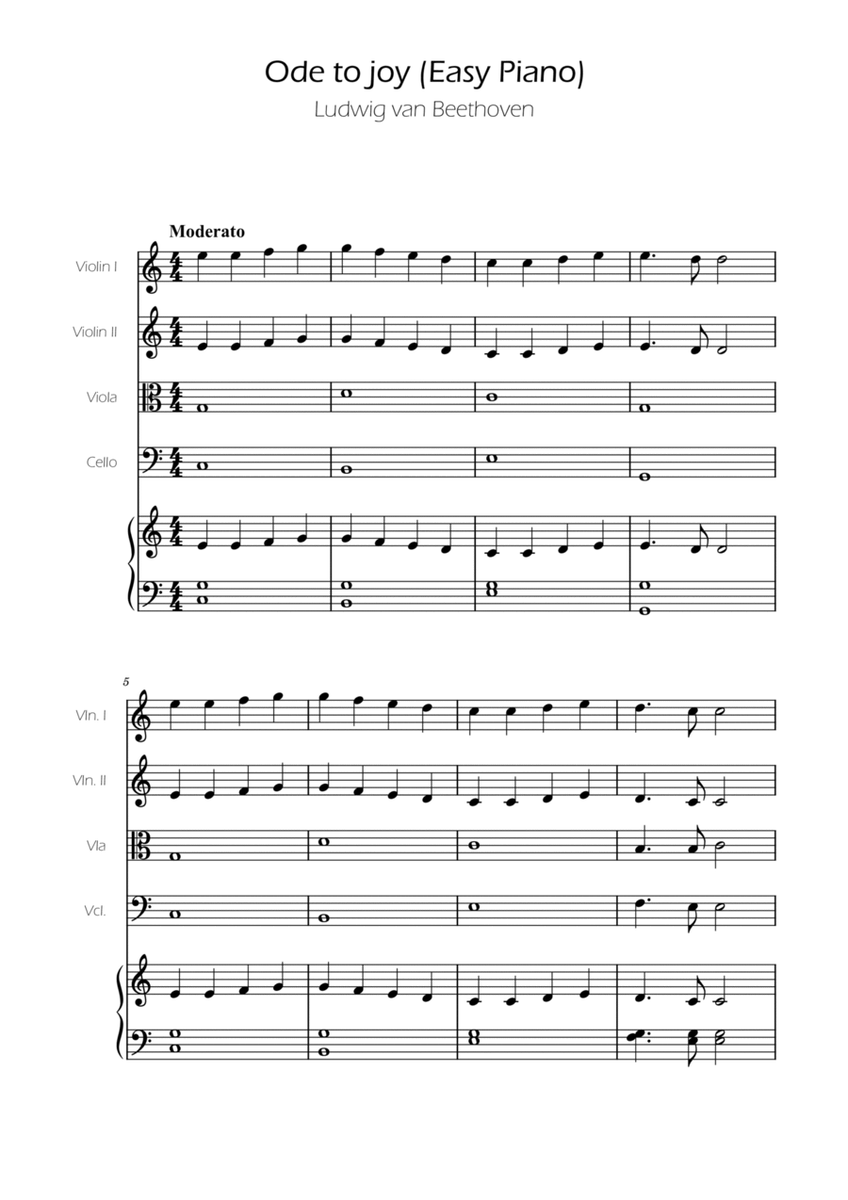 Ode To Joy - Easy String Bass w/ piano accompaniment image number null