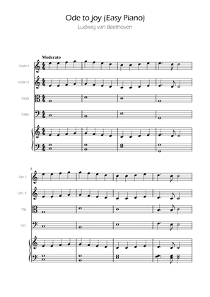 Ode To Joy - Easy String Bass w/ piano accompaniment