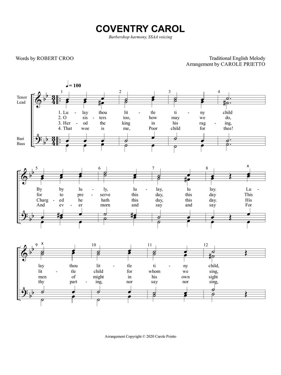 Coventry Carol Coventry Carol SSAA scores gallery preview page 1