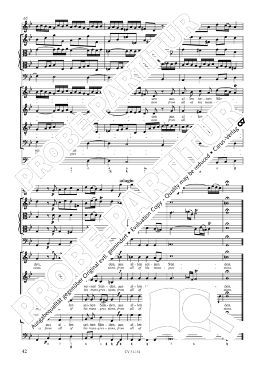 Form the deep, Lord, cried I, Lord, to Thee (Aus der Tiefe rufe ich, Herr, zu dir) 4-Part scores gallery preview page 43