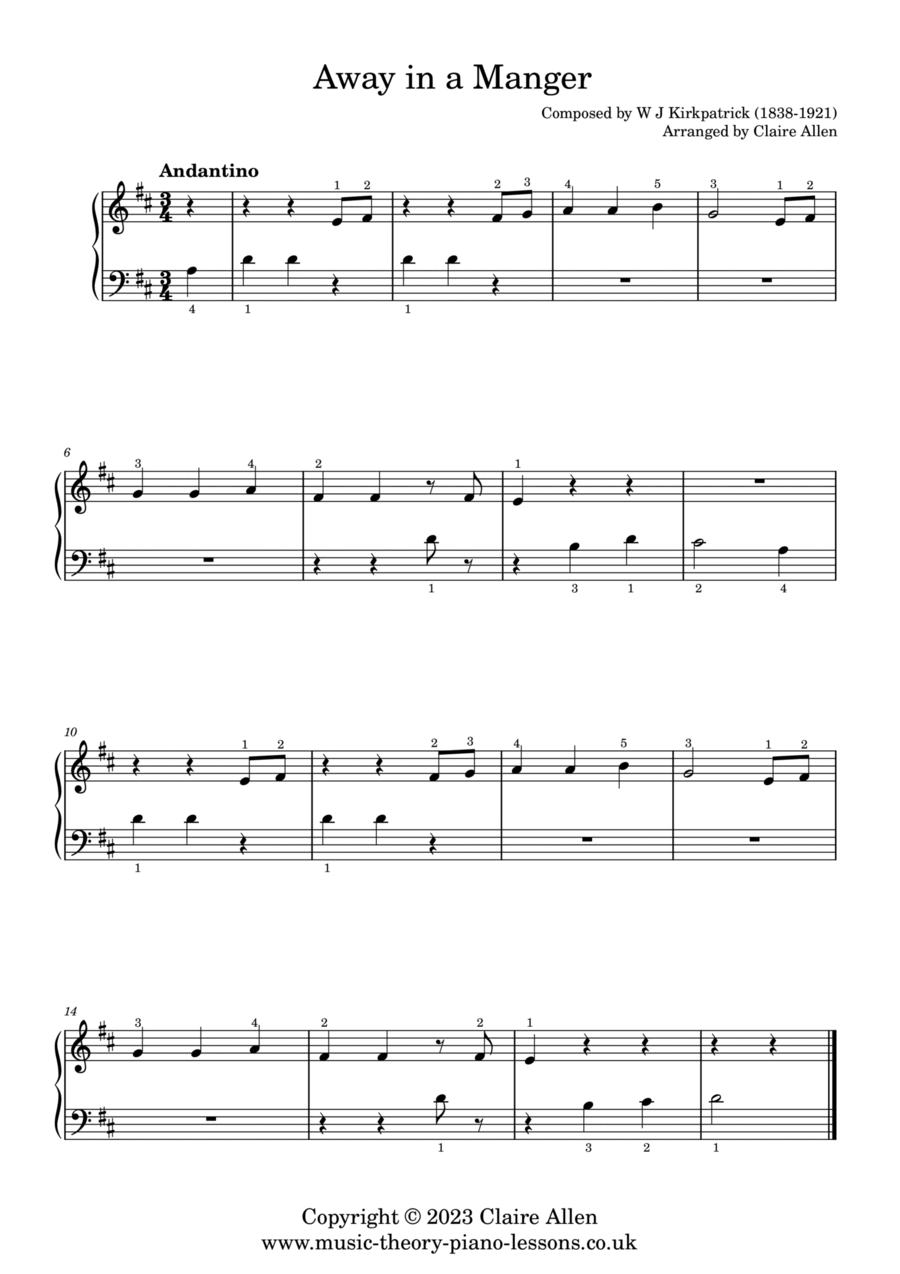 Away in a Manger Piano Method scores gallery preview page 1