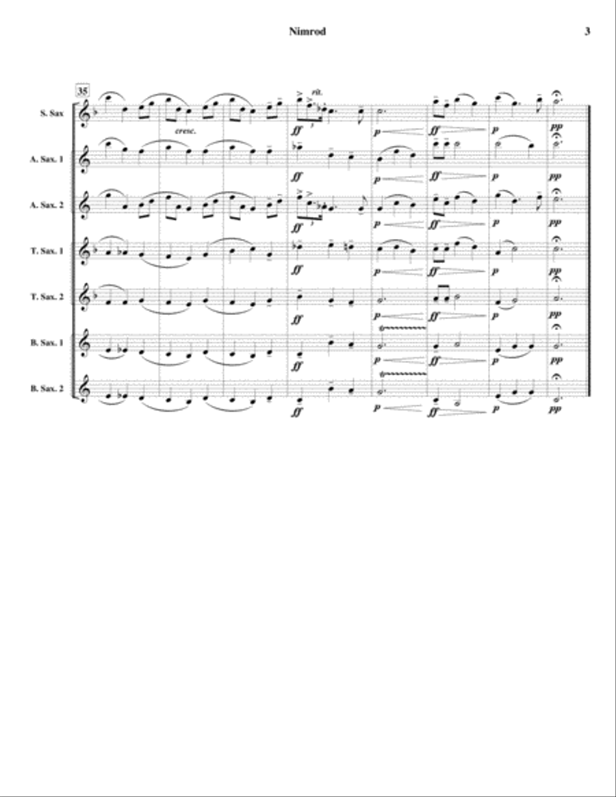 Nimrod (for saxophone ensemble) Woodwind Ensemble scores gallery preview page 4
