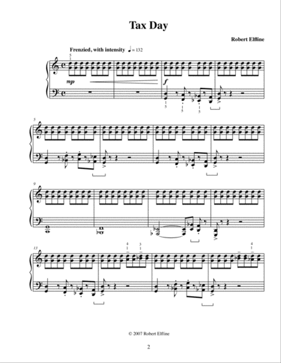 Tax Day Tax Day Piano Solo scores gallery preview page 2