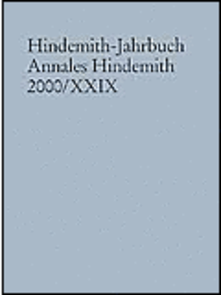 Hindemith-Jahrbuch Annales Hindemith 2000/29
