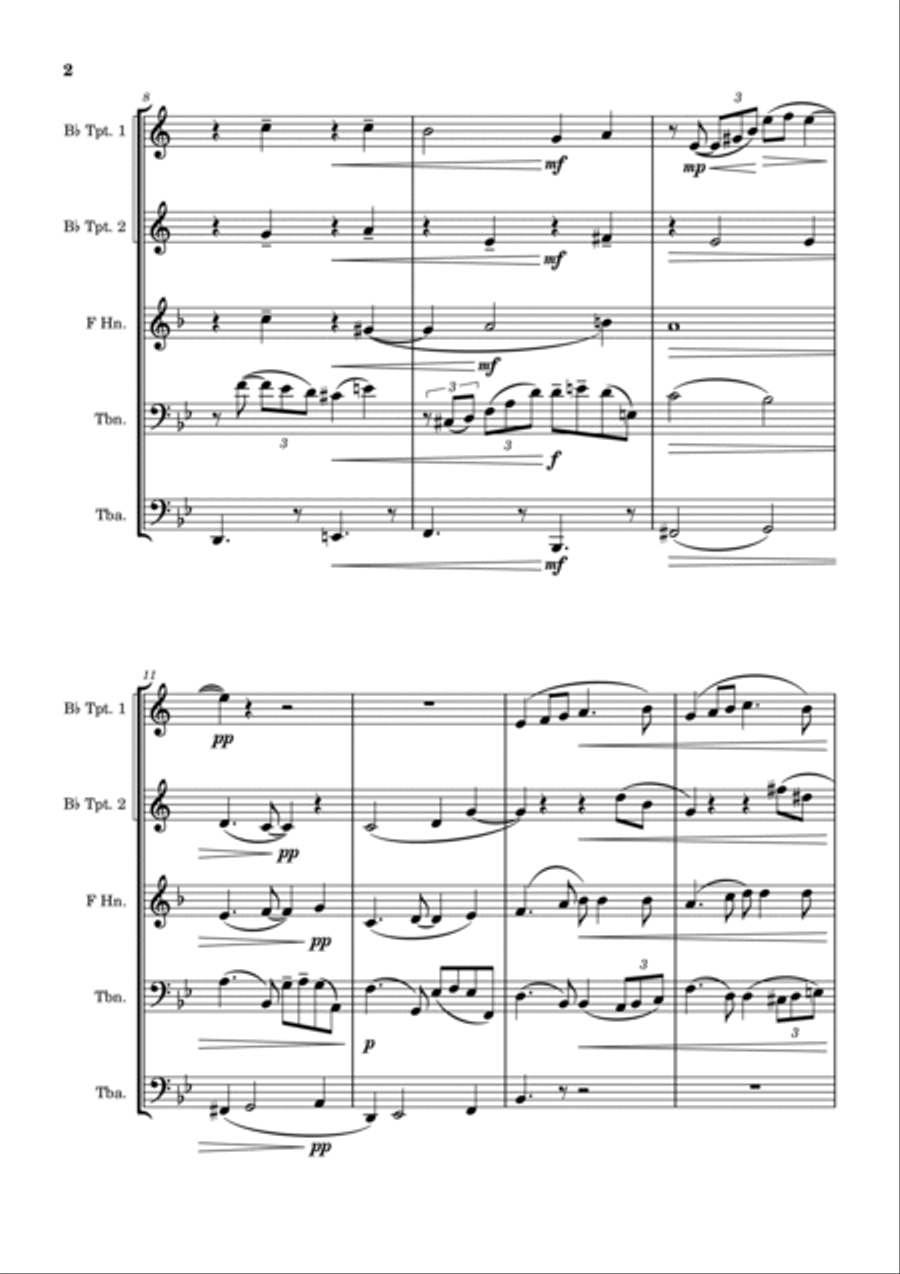 XII - B.G.N - Enigma Variations - Brass Quintet Brass Quintet scores gallery preview page 2