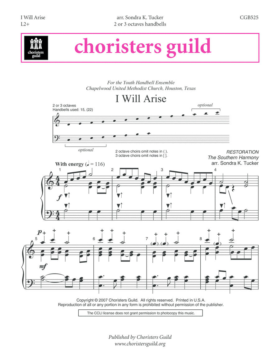 I Will Arise Handbell Choir scores gallery preview page 1