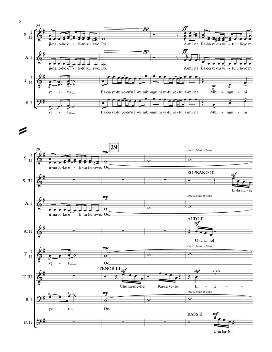 Baba Yetu A Cappella scores gallery preview page 6
