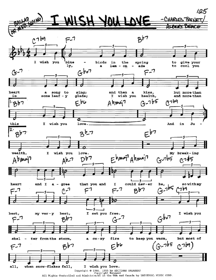 I Wish You Love Voice scores gallery preview page 1