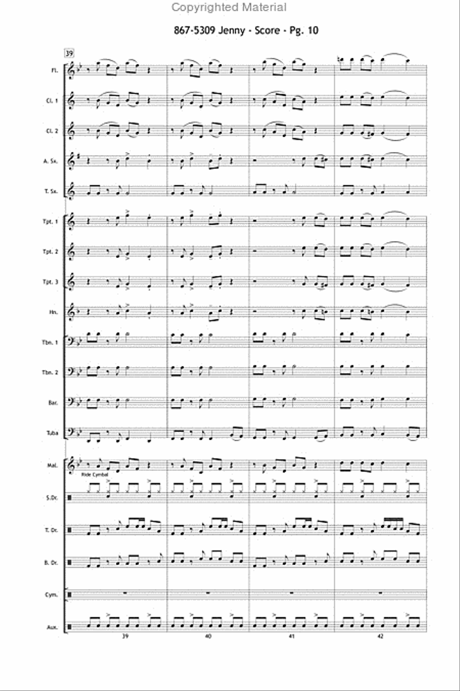 867-5309 Jenny Marching Band scores gallery preview page 11