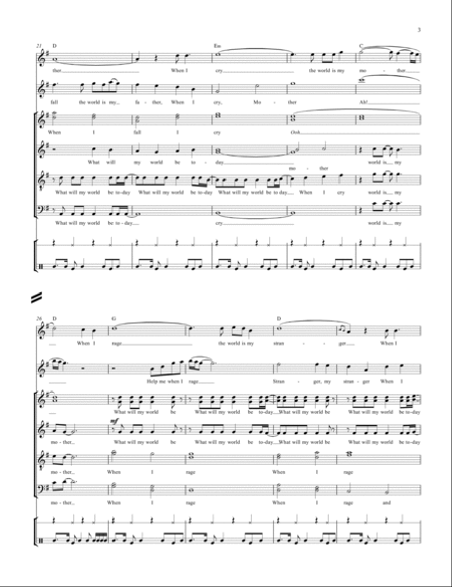 What Will My World Be Today 4-Part scores gallery preview page 3