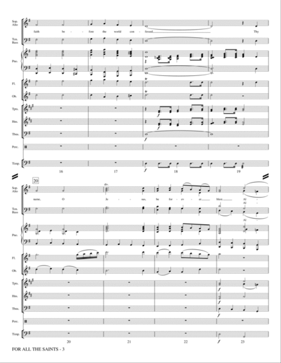 For All The Saints - Full Score