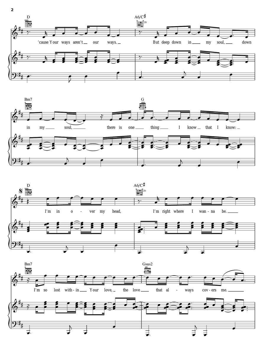 Over My Head Piano, Vocal, Guitar scores gallery preview page 2