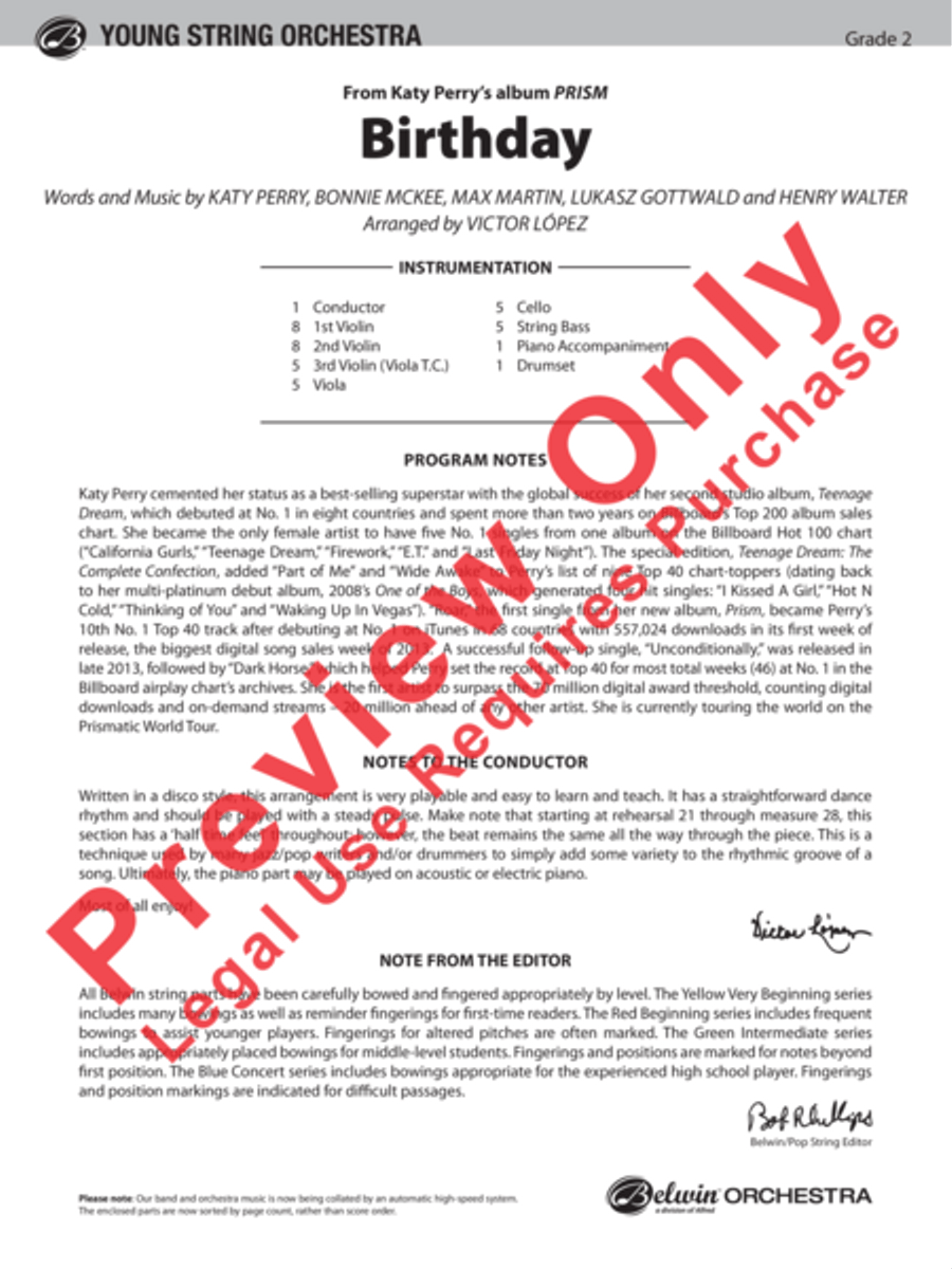 Birthday String Orchestra scores gallery preview page 2