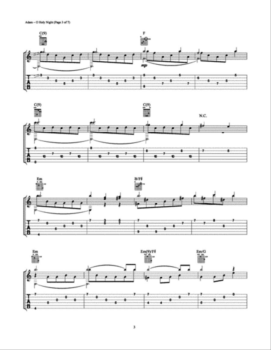 O Holy Night Acoustic Guitar scores gallery preview page 3