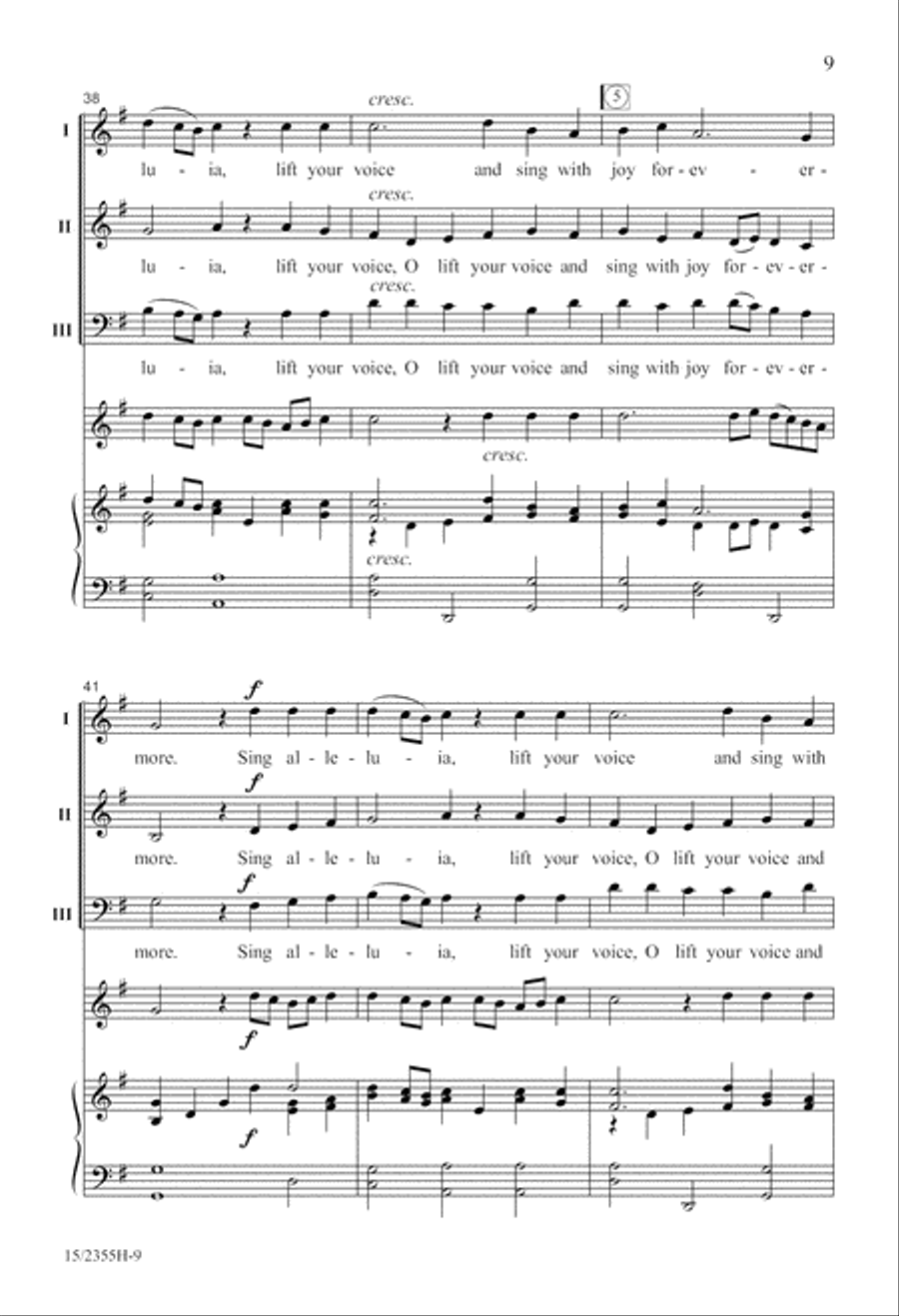Cantate Deo (from Water Music Suite) 3-Part scores gallery preview page 10