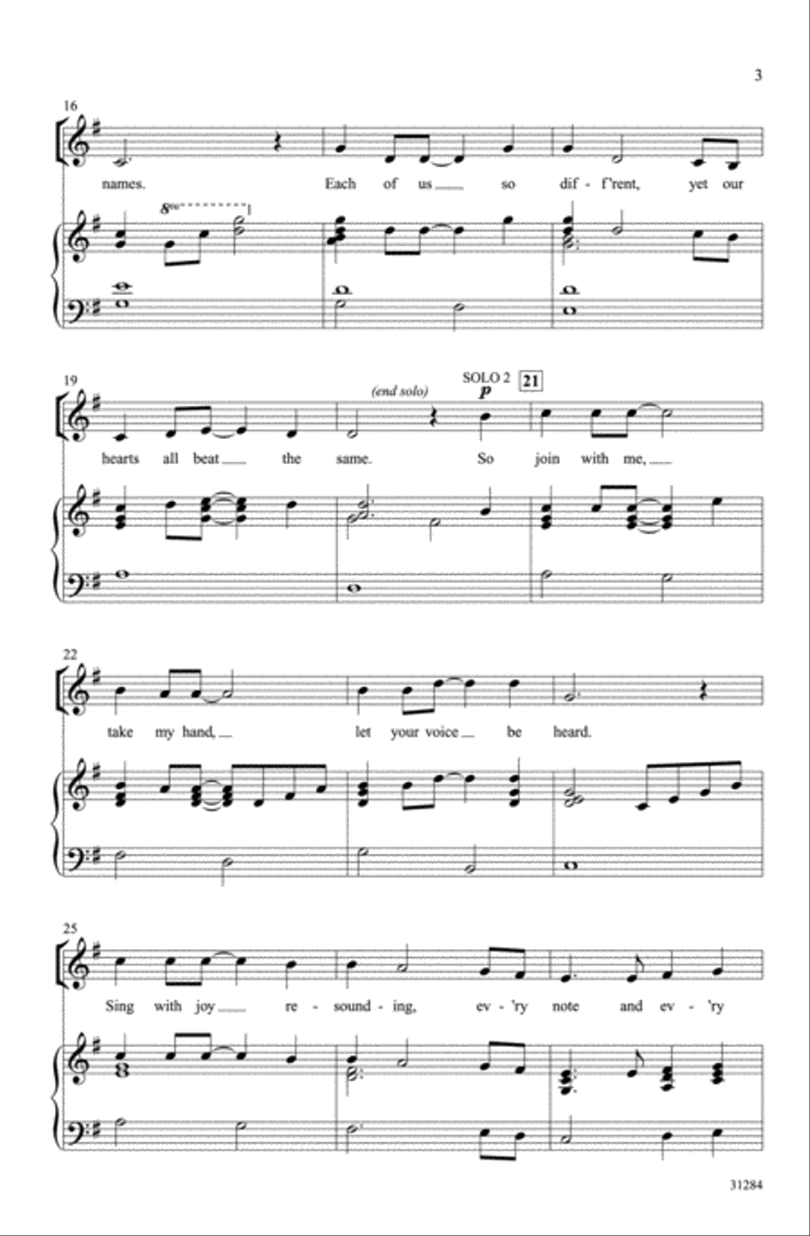 We Are One Women's Choir scores gallery preview page 3